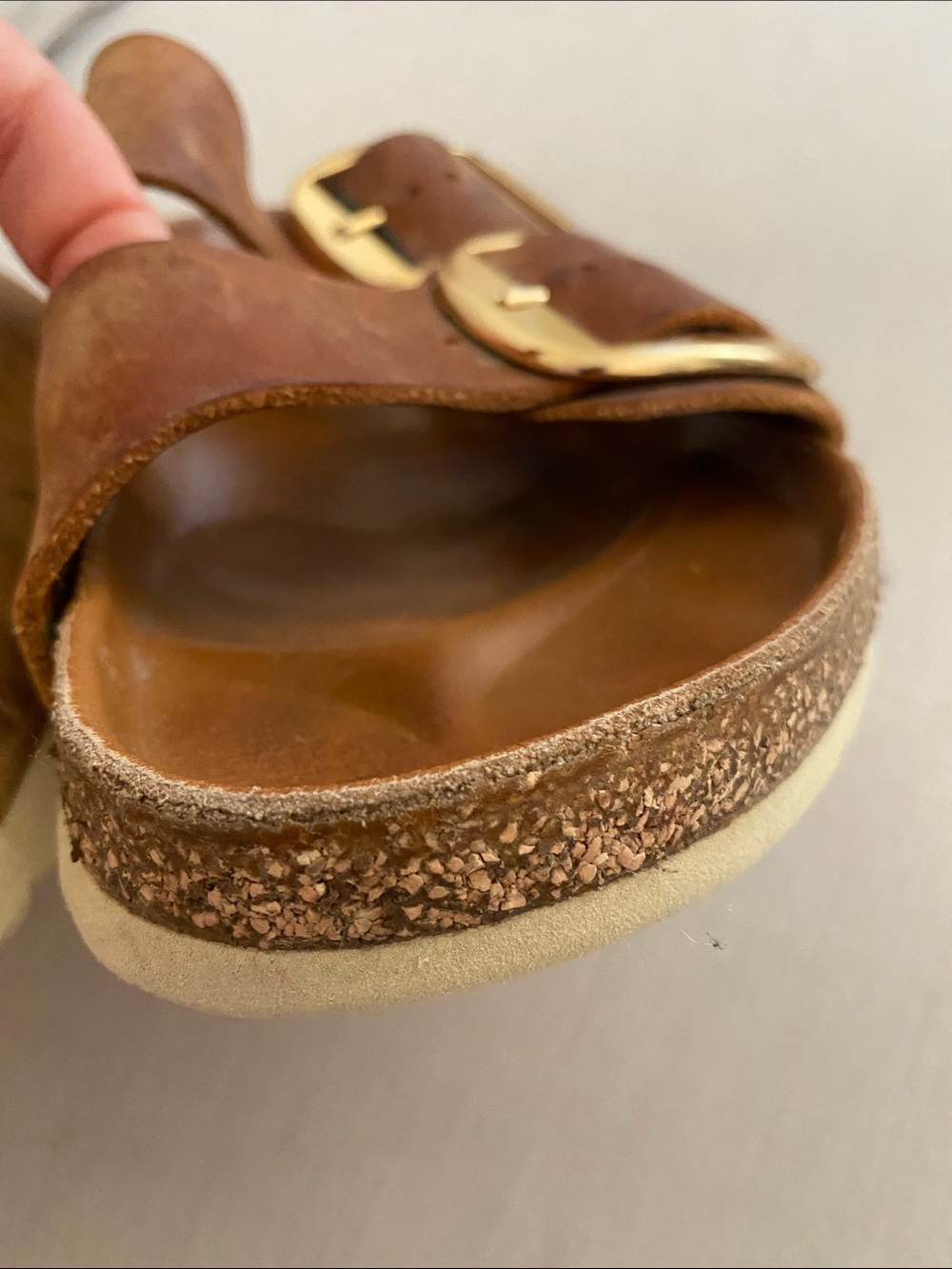 Birkenstock Arizona Gold Big Buckle slide sandal Cognac sz 42 L11 /M9 - Picture 13 of 14
